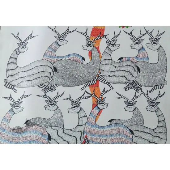 Shop online hand painted on canvas gond painting