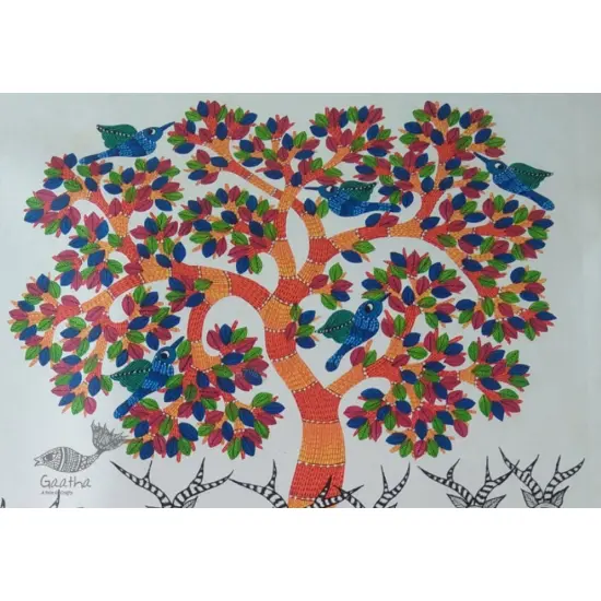 Shop online hand painted on canvas gond painting