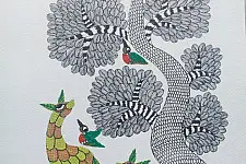 Nandan . नंदन ❁ Gond Painting (10" x 14") ❁ 34