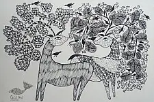 Nandan . नंदन ❁ Gond Painting (10" x 14") ❁ 35