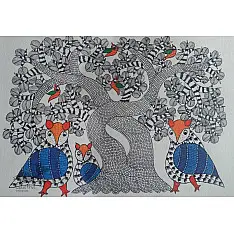 Nandan . नंदन ❁ Gond Painting (10" x 14") ❁ 39