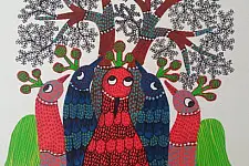 Nandan . नंदन ❁ Gond Painting (10" x 14") ❁ 41