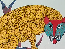 Nandan . नंदन ❁ Gond Painting (10" x 14") ❁ 42
