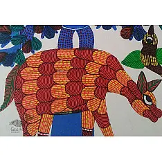 Nandan . नंदन ❁ Gond Painting (10" x 14") ❁ 44
