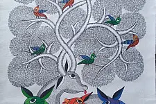 Nandan . नंदन ❁ Canvas Gond Painting (18" x 29") ❁ 45