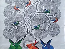 Nandan . नंदन ❁ Canvas Gond Painting (18" x 29") ❁ 45