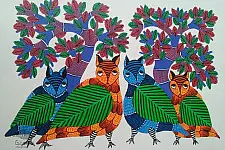 Nandan . नंदन ❁ Gond Painting (10" x 14") ❁ 46