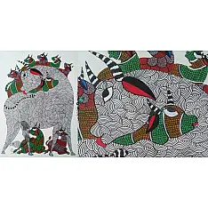 Nandan . नंदन ❁ Gond Painting (10" x 14") ❁ 37