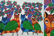 Nandan . नंदन ❁ Gond Painting (10" x 14") ❁ 46