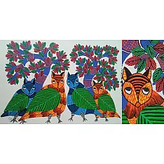 Nandan . नंदन ❁ Gond Painting (10" x 14") ❁ 46