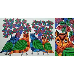 Nandan . नंदन ❁ Gond Painting (10" x 14") ❁ 46