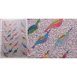 Nandan . नंदन ~ Canvas Gond Painting - ( 2' x 3' ) - Birds