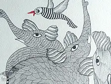 Nandan . नंदन ✦ Gond Painting (10" x 14") ✦ 1