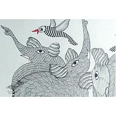 Nandan . नंदन ✦ Gond Painting (10" x 14") ✦ 1