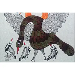 Nandan . नंदन ✦ Gond Painting (10" x 14") ✦ 4