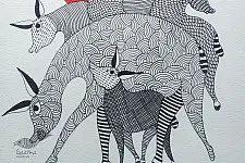 Nandan . नंदन ✦ Gond Painting (10" x 14") ✦ 10