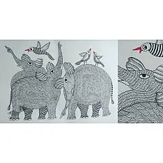 Nandan . नंदन ✦ Gond Painting (10" x 14") ✦ 1