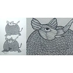 Nandan . नंदन ✦ Gond Painting (10" x 14") ✦ 12