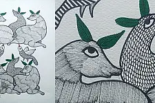 Nandan . नंदन ✦ Gond Painting (10" x 14") ✦ 14