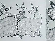 Nandan . नंदन ✦ Gond Painting (10" x 14") ✦ 18