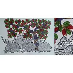 Nandan . नंदन ✦ Gond Painting (10" x 14") ✦ 9