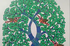 Nandan . नंदन ~ Gond Painting ~ Deer ( 11" x 15" )