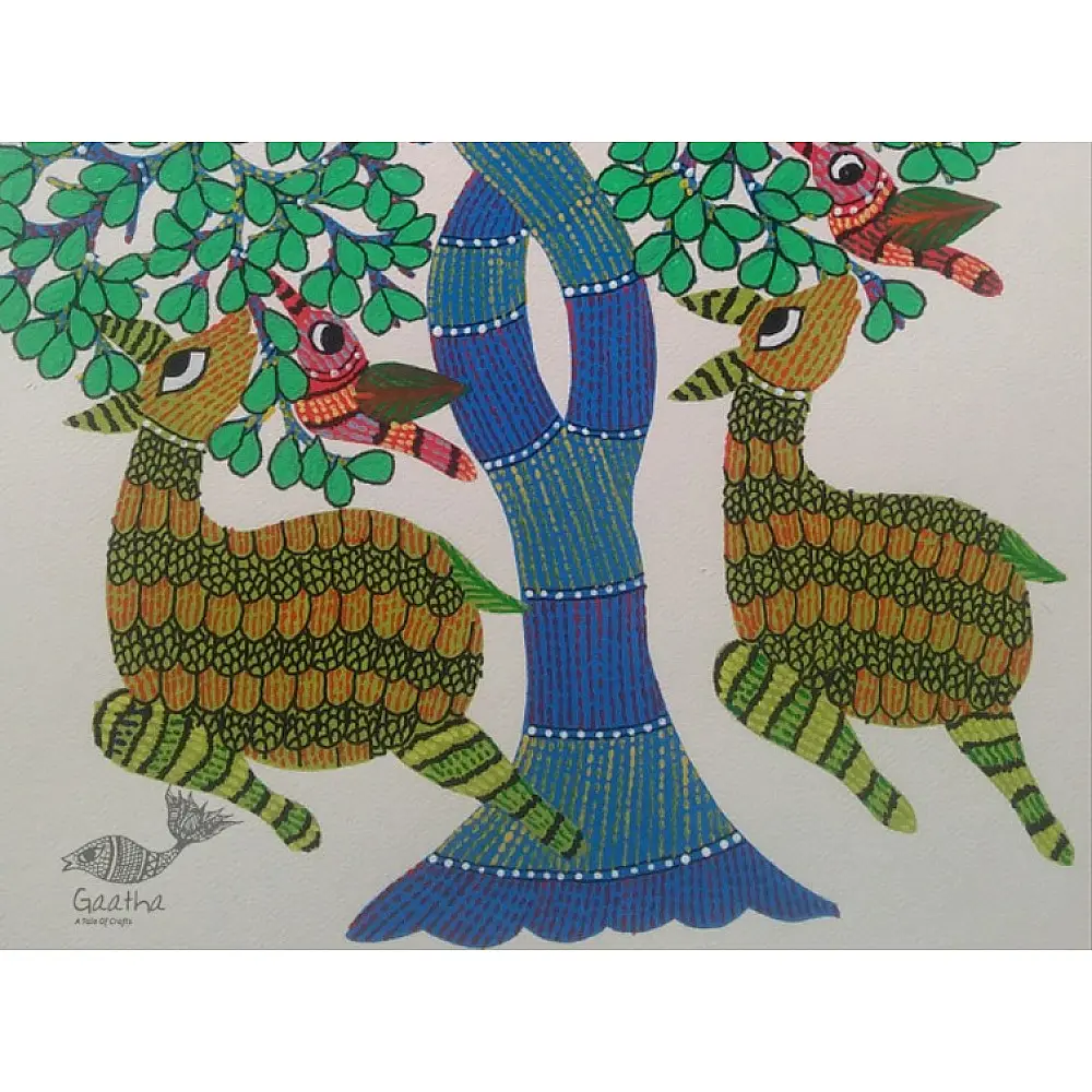 Hand Painted  Tribal Art Gond Painting
