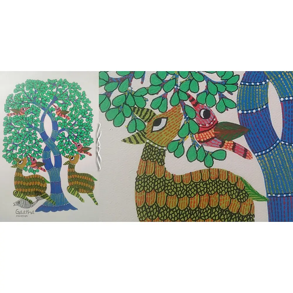 Hand Painted  Tribal Art Gond Painting