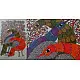 Hand Painted Gond Art ~ Painting ( 11" x 15" )  peahens