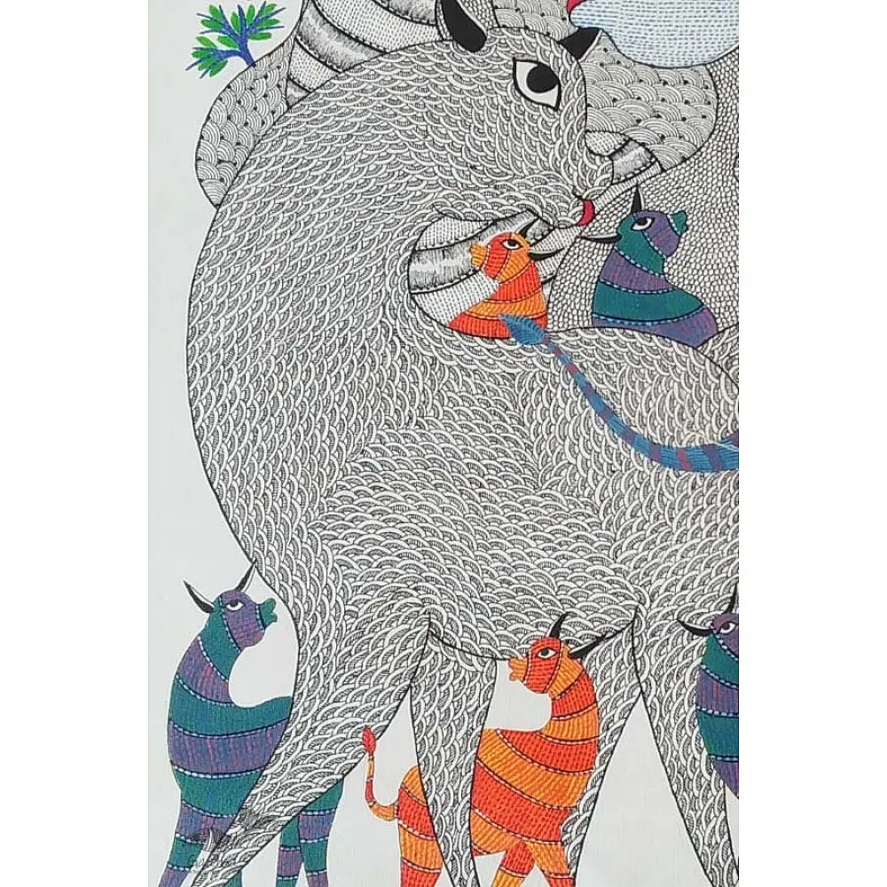 Shop online hand painted on canvas gond painting