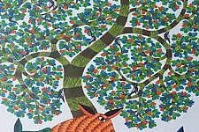Nandan . नंदन ❁ Gond Painting on Canvas (72" x 36") ❁ 48