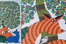 Nandan . नंदन ❁ Gond Painting on Canvas (72" x 36") ❁ 48