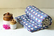 Tanka . टांका - Embroidered & Applique Cotton Double Bedcover