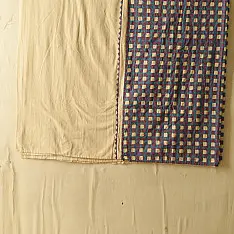 Tanka . टांका - Embroidered & Applique Cotton Double Bedcover