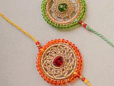 Crochet Rakhi -⚬- Handmade Celestial Crochet Rakhi (Set of 2) 01