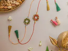 Crochet Rakhi -⚬- Handmade Heritage Threads Crochet Rakhi (Set of 2)