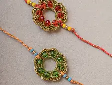 Crochet Rakhi -⚬- Handmade Heritage Threads Crochet Rakhi (Set of 2)