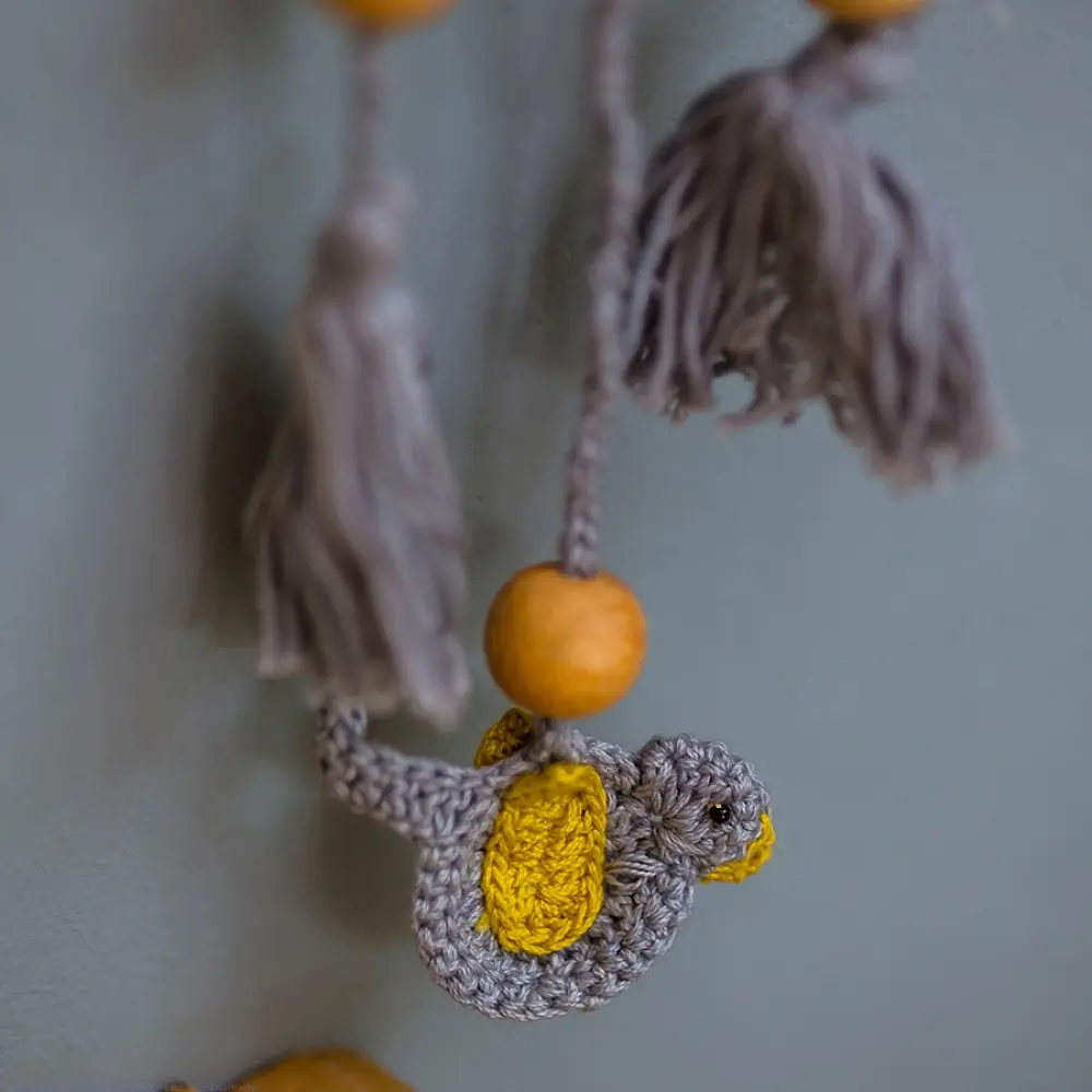 Crochet Toran | Tassel Boho Bunting ~ Grey 2 