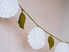 Crochet Torans | Flower Boho Bunting ~ White 