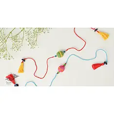 Crochet Rakhi -⚬- Handmade Recyclable Crochet Rakhi Suraj Multicolour Beads (Set of 2)