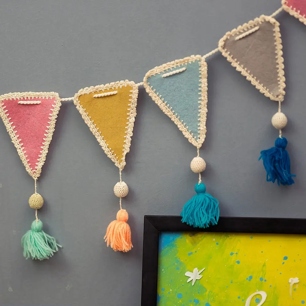 Crochet Toran |Kids Room Decor Bunting ~ Triangles