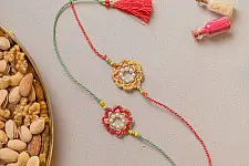 Crochet Rakhi -⚬- Moon shine Crochet Rakhi (Set of 2) 11
