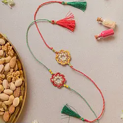 Crochet Rakhi -⚬- Moon shine Crochet Rakhi (Set of 2) 11