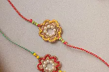 Crochet Rakhi -⚬- Moon shine Crochet Rakhi (Set of 2) 11
