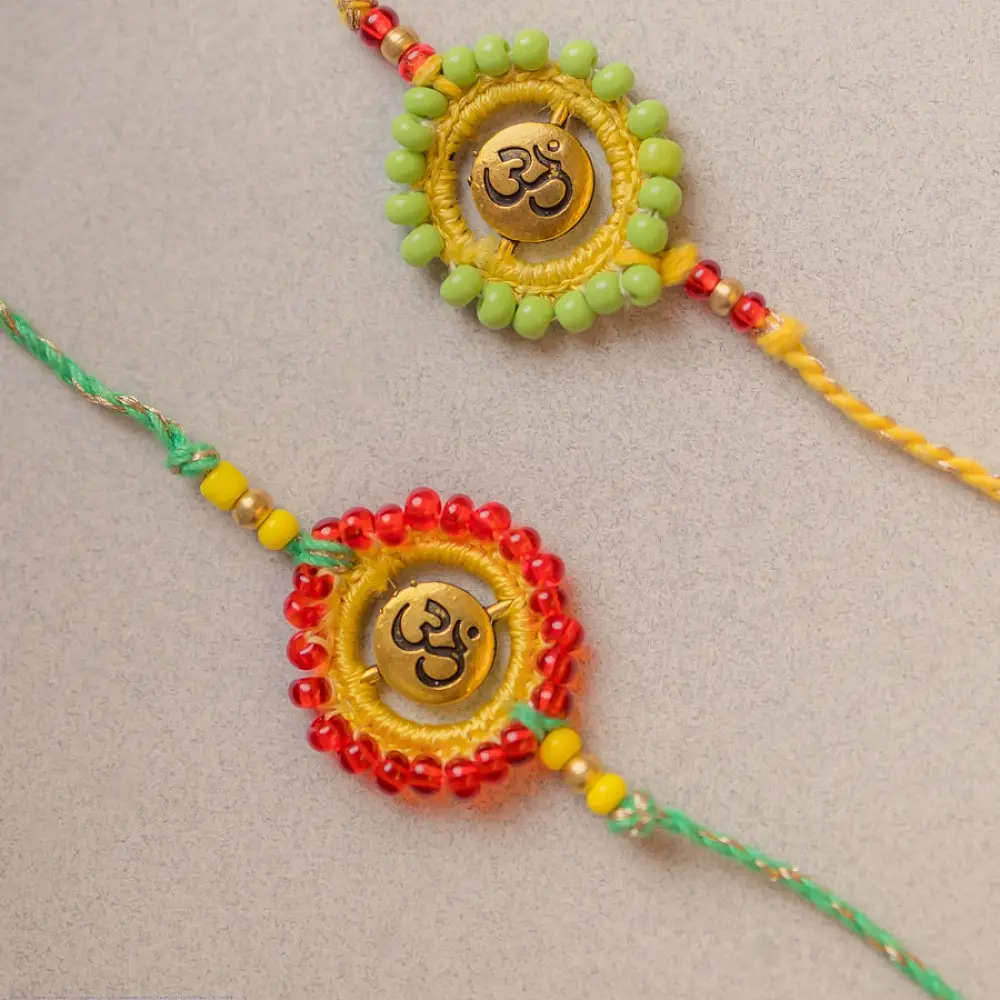 shop Handmade Om Aura Crochet Rakhi (Set of 2)