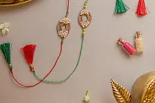 Crochet Rakhi -⚬- Handmade Moon and shine Crochet Rakhi (Set of 2)
