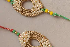 Crochet Rakhi -⚬- Handmade Moon and shine Crochet Rakhi (Set of 2)