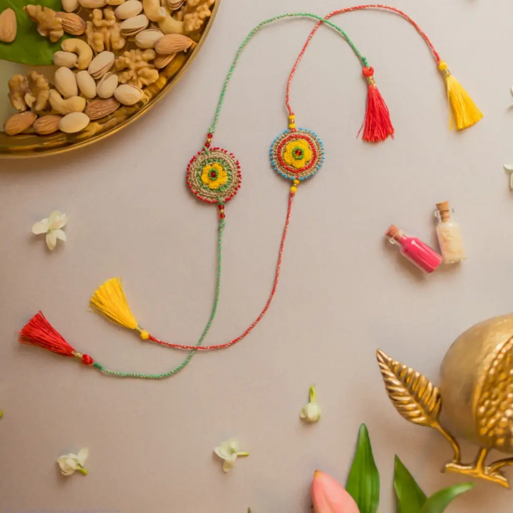 shop Handmade Crochet Rakhi (Set of 2) - 18