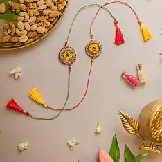 Crochet Rakhi -⚬- Handmade Sadabahaar Crochet Rakhi (Set of 2) 18