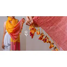 A Symphony in Color | Hand Knitted Crochet Chanderi Stole - K